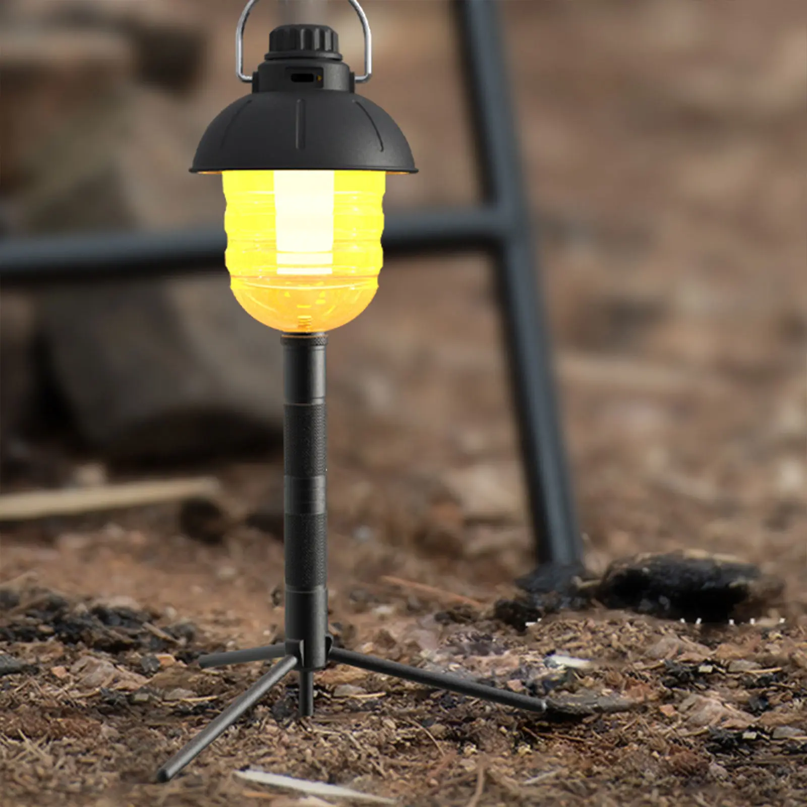 Camping Lights Support with Ground Spike Multifunctional Camera Tripod Aluminum Alloy Portable for Outdoor Camping