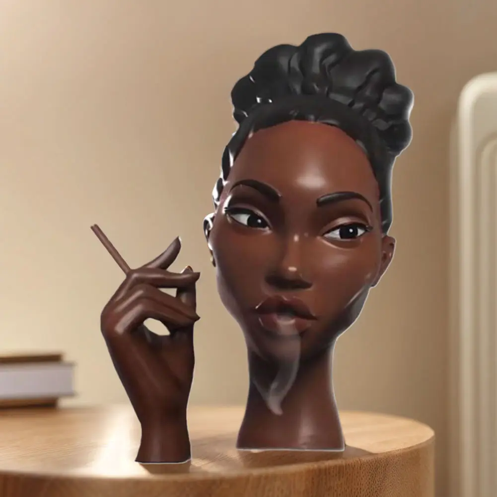 Headscents Incense Holder Elegant Black Women Head Incense Burner Black Woman Incense Burner Head Black Women Home Decoration