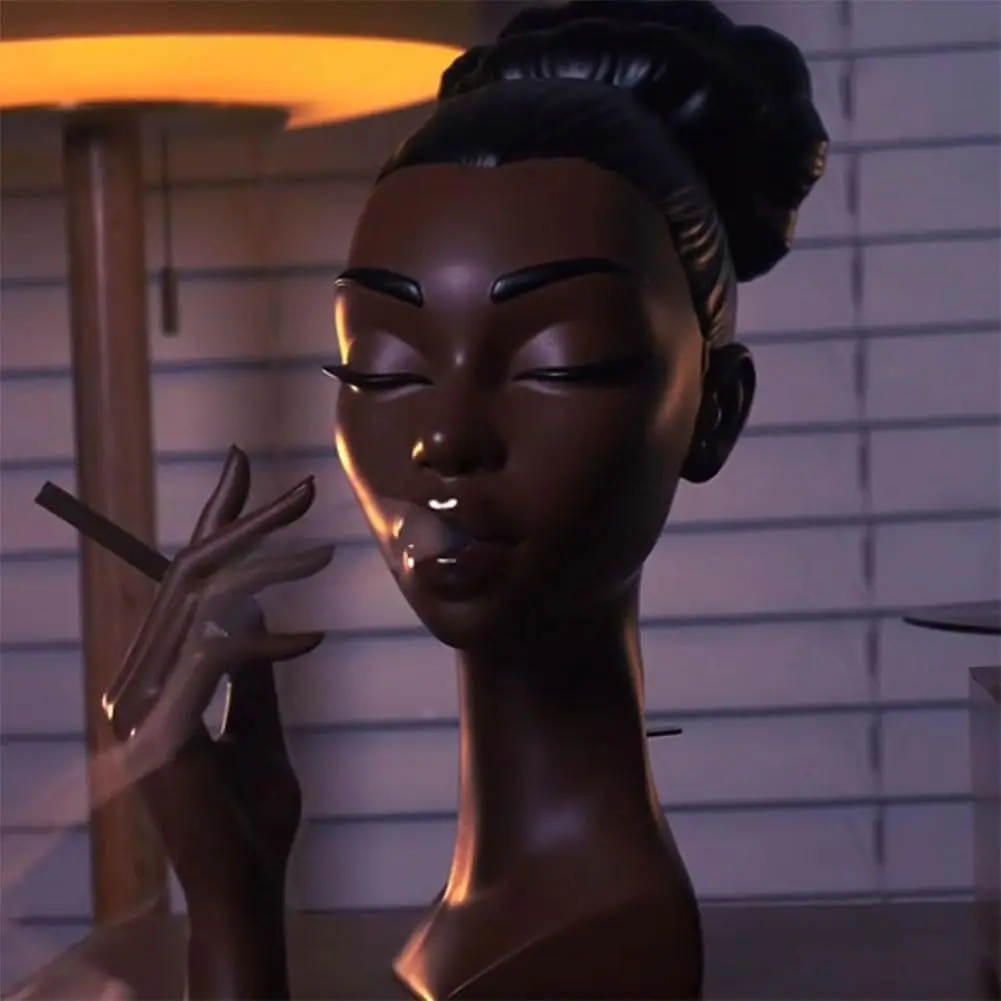 Headscents Incense Holder Elegant Black Women Head Incense Burner Black Woman Incense Burner Head Black Women Home Decoration