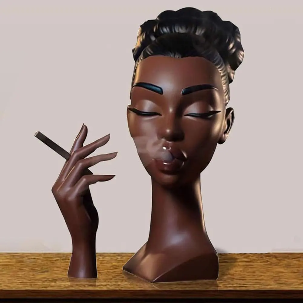 Headscents Incense Holder Elegant Black Women Head Incense Burner Black Woman Incense Burner Head Black Women Home Decoration