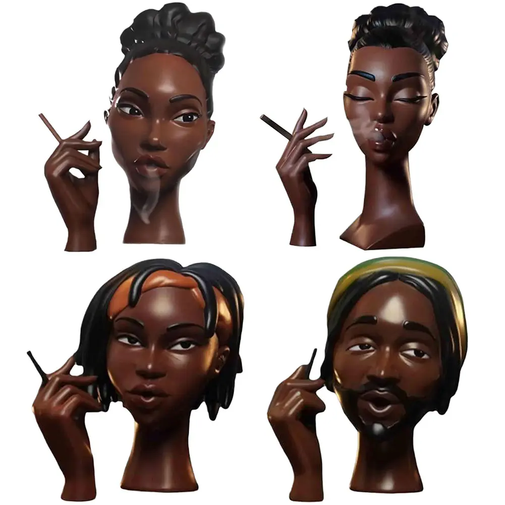 Headscents Incense Holder Elegant Black Women Head Incense Burner Black Woman Incense Burner Head Black Women Home Decoration