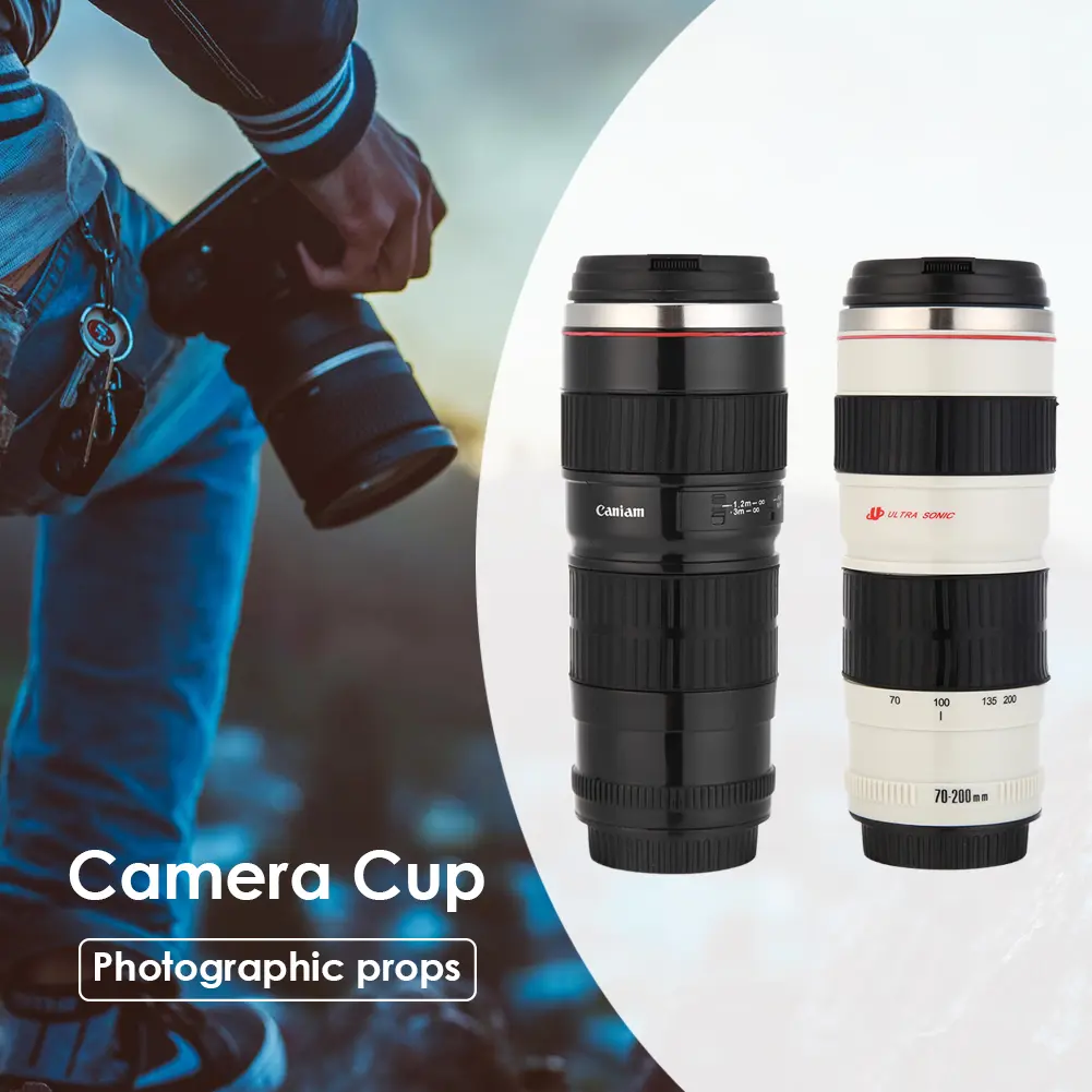 400ml Camera Lens Coffee Mug Leak Proof Photo Coffee Cup Rust-free Stainless Steel Water Bottle Gifts for Lovers Valentine's Day