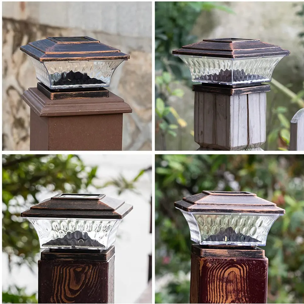 Solar Light Fence Gate Pillar Head LED Lamp 6500K/2800K Landscape Garden Solar Night Light Courtyard Landscape Garden Decoration