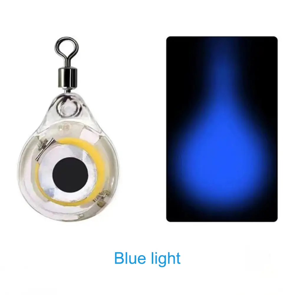 10Pcs Underwater Night Light Lure Mini Eye Shape Fish Lures Attractant Battery Powered LED Illuminated Lure for Attracting Fish