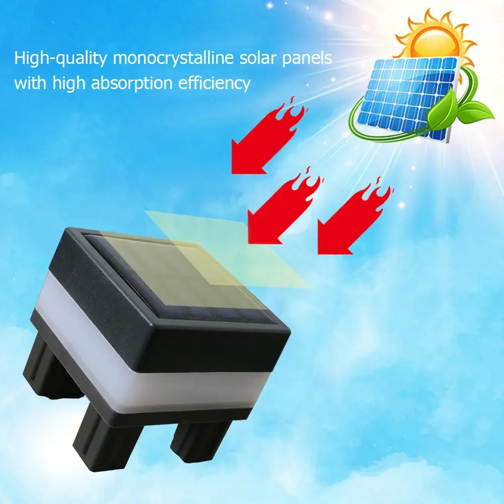 Waterproof Solar Pillar Light Outdoor Garden Post Cap IP44 Waterproof LED Fence Street Patio Courtyard Cottage Lamp