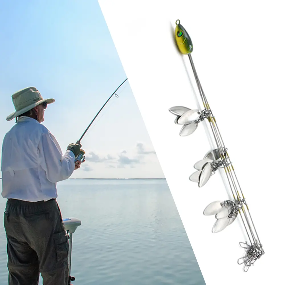 30g Umbrella Fishing Lure Rig Swivel Spinner 5 Arms Artificial Umbrella Alabama Rig Swimming Bait 12 Bladed Tackle Tools