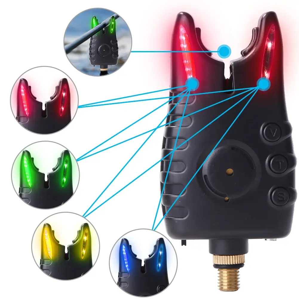 LED Fishing Bite Alarm Indicator Adjustable Tone Volume Carp Fishing Tackle Indicator Alert Bell Receiver Fishing Accessories