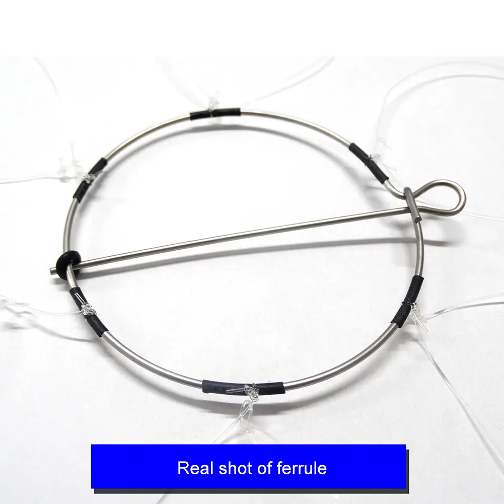 6-Ring Fishing Crab Cast Trap Stainless Steel Shrimp Crab Cast Trap Portable Fishing Shrimp Crab Trap Ring Fishing Tool