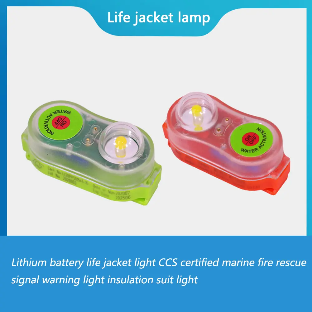 LED Life Jacket Light Energy-Efficient Automatic Survivor Locator Light Waterproof Life Saving Warning Lamp Outdoor Supplies