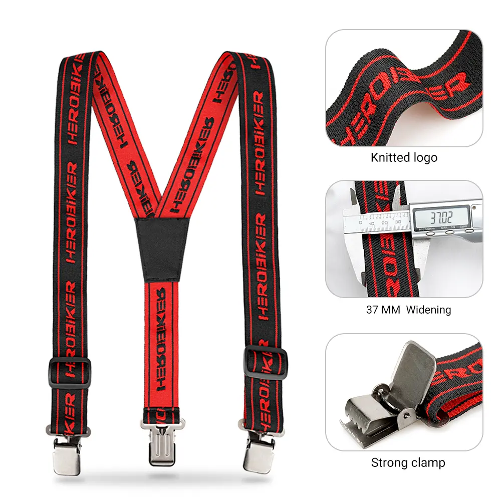 Heavy Duty Braces Pant Motorcycle Y-back Riding Suspender Duty Braces Pant Suspenders Elastic Adjustable Straps 3 Colors