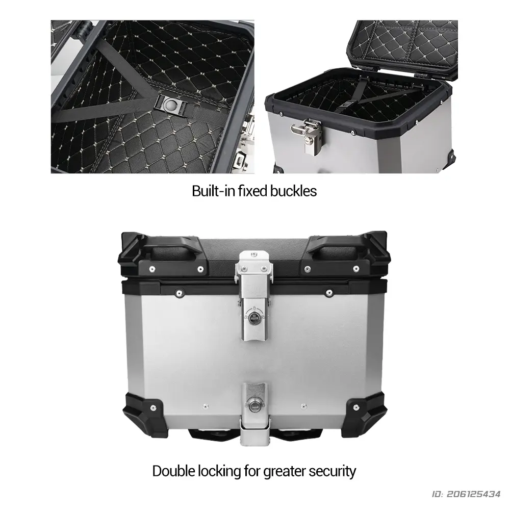 Motorcycle Top Box Universal Aluminum Alloy Waterproof Tail Box Trunk Anti-Theft Storage For Touring Motocross 28L-100L Trunk