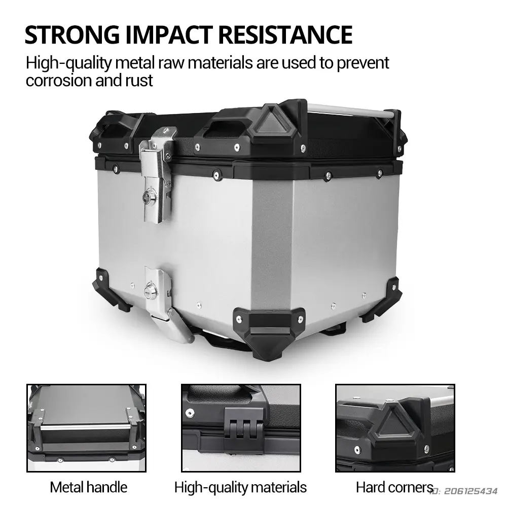 Motorcycle Top Box Universal Aluminum Alloy Waterproof Tail Box Trunk Anti-Theft Storage For Touring Motocross 28L-100L Trunk