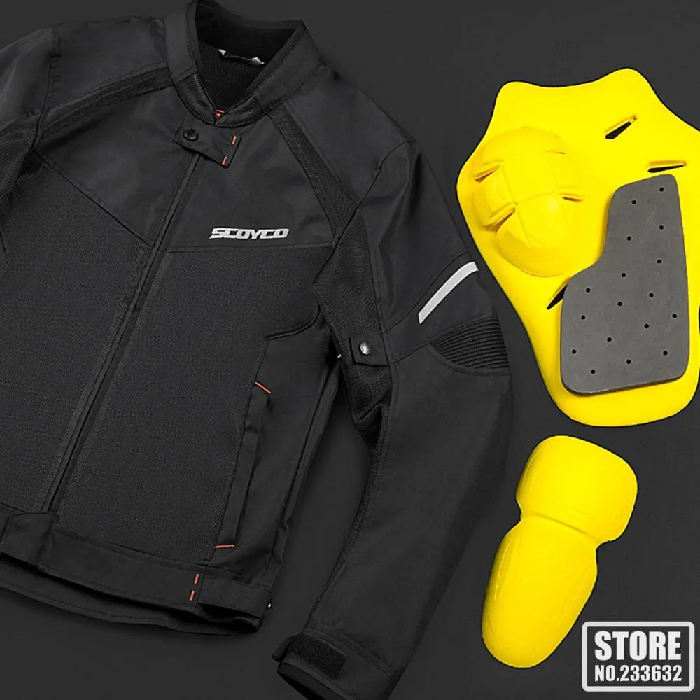 SCOYCO 2023 New! Motorcycle Jacket Men Summer Jacket Breathable Off-Road Biker Jacket CE Certified Protectors Riding Clothing