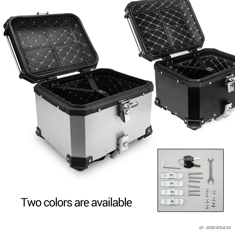 Motorcycle Top Box Universal Aluminum Alloy Waterproof Tail Box Trunk Anti-Theft Storage For Touring Motocross 28L-100L Trunk