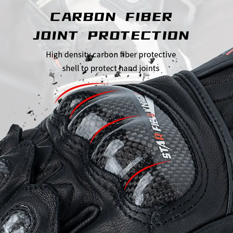 Winter Warm Motorcycle Gloves Windproof and Waterproof Full Finger Gloves Carbon Fiber Protection Gloves Motocross Gloves Winter