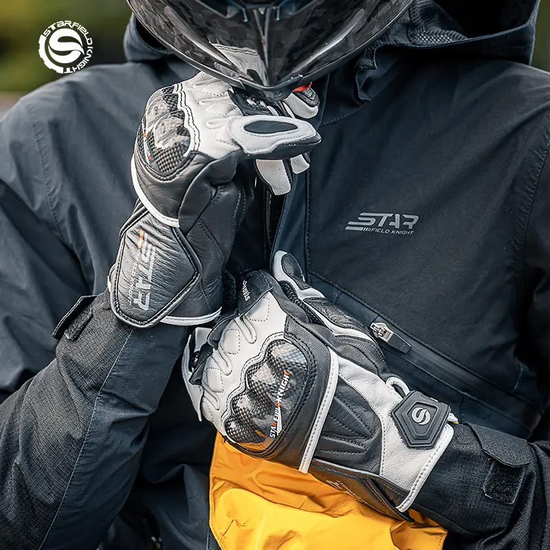 Winter Warm Motorcycle Gloves Windproof and Waterproof Full Finger Gloves Carbon Fiber Protection Gloves Motocross Gloves Winter