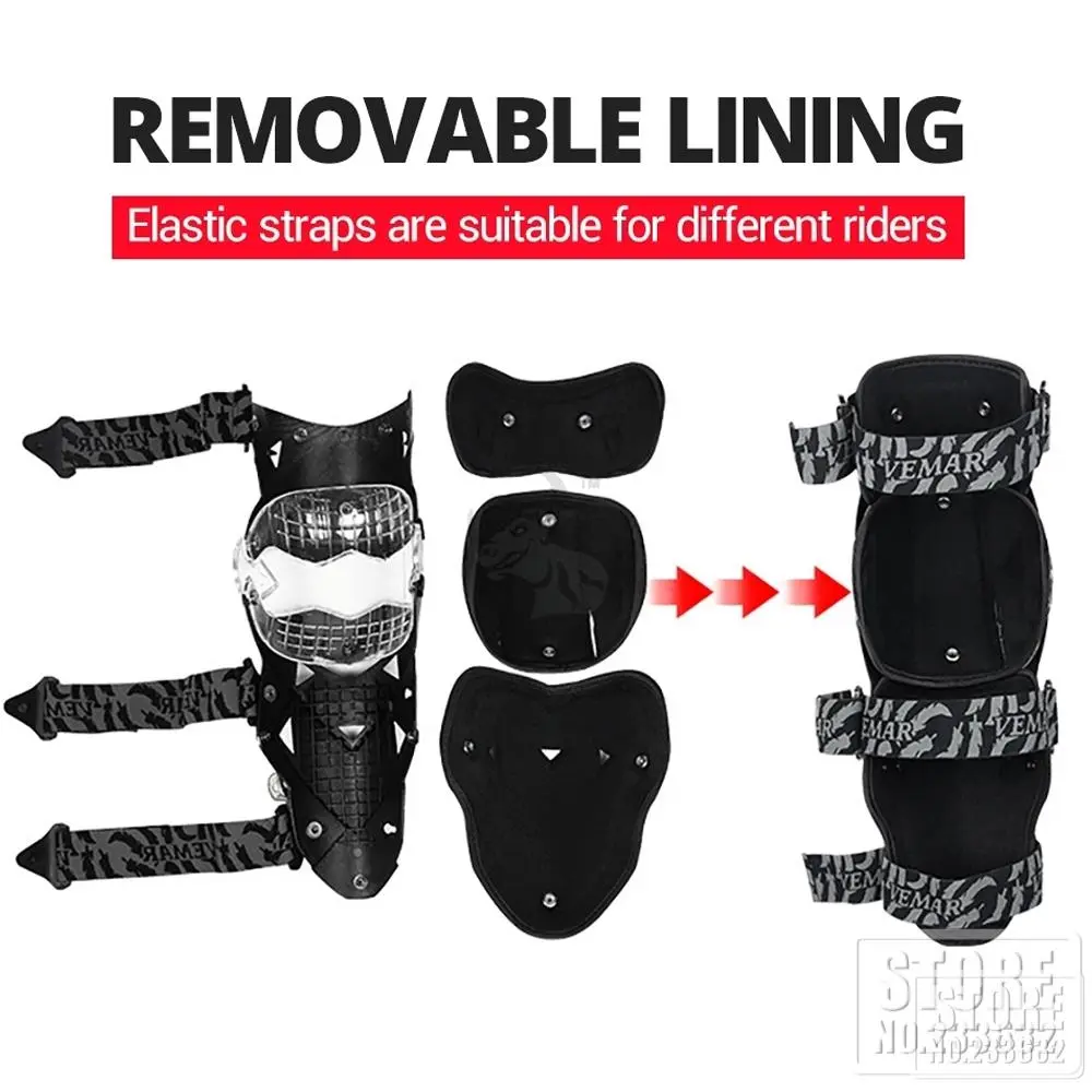 VEMAR Motorcycle Knee Pads Protective Motorbike Protection Riding Knees Guard Motorcycle Knees Protectors Orange Pads For Men