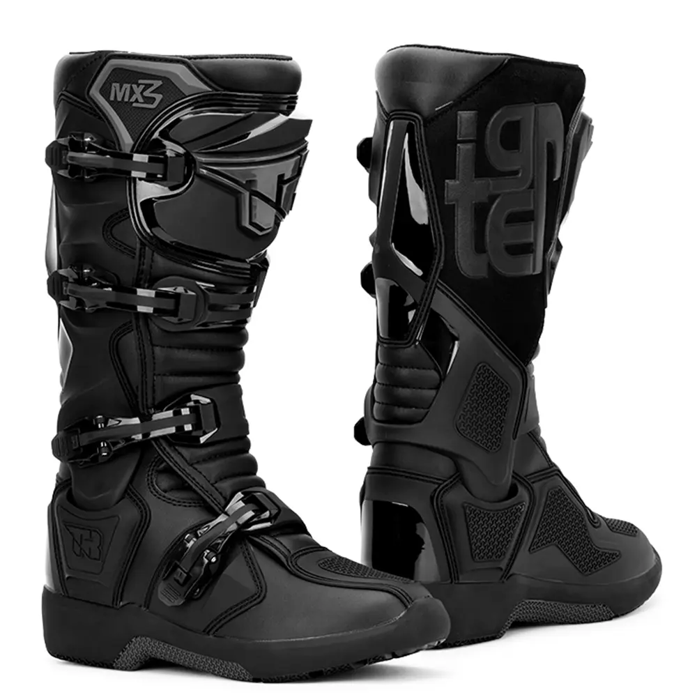 Knee-High Waterproof Motocross Boots Durable Off-Road Motorcycle Shoes Anti-Slip Sole For Muddy Terrain Trail Riding