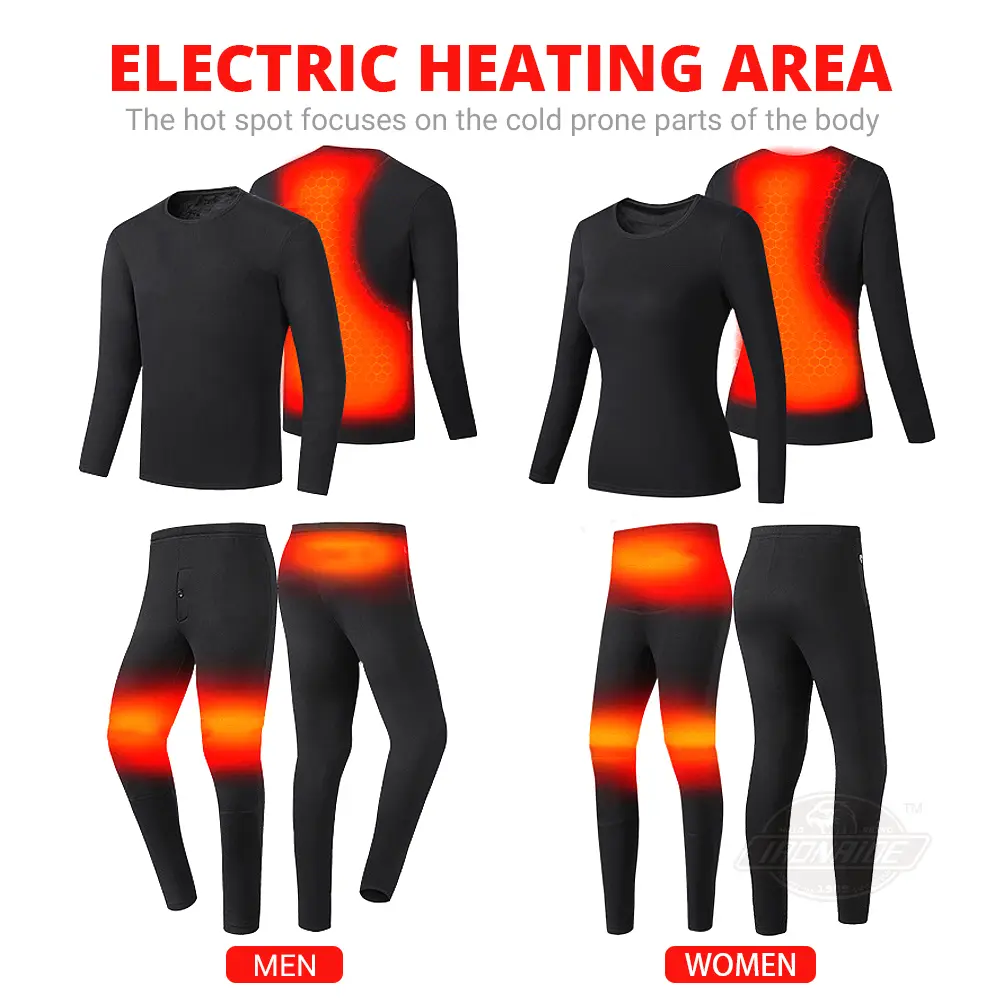 Heated Motorcycle Jacket Men Women Heated Thermal Underwear Set USB Electric Suit Thermal Clothing for Winter S-5XL