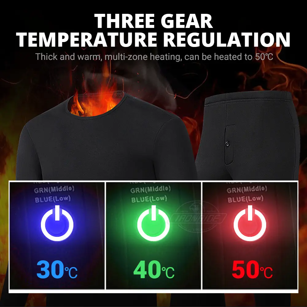 Heated Motorcycle Jacket Men Women Heated Thermal Underwear Set USB Electric Suit Thermal Clothing for Winter S-5XL
