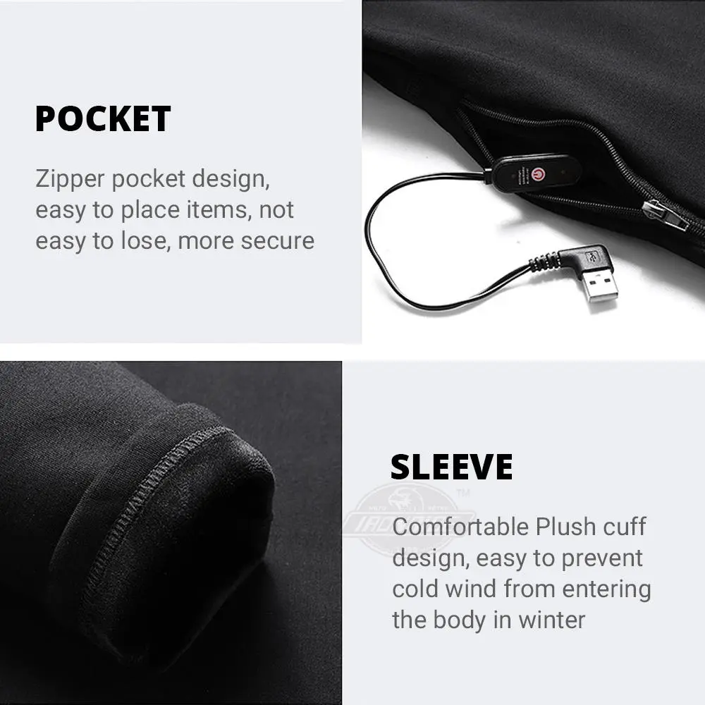 Heated Motorcycle Jacket Men Women Heated Thermal Underwear Set USB Electric Suit Thermal Clothing for Winter S-5XL