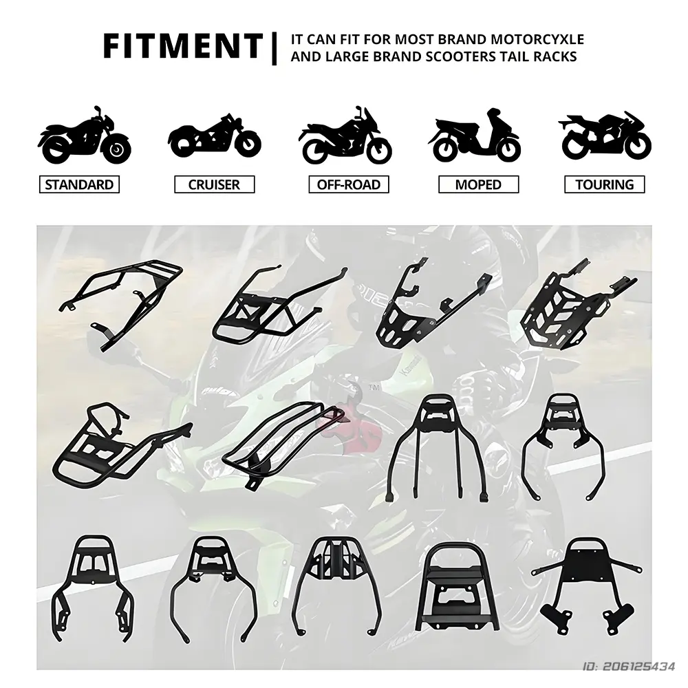 Motorcycle Top Box Black Waterproof Lockable Storage Carrier With Reflective Design Universal Rear Trunk Case For Helmet Luggage