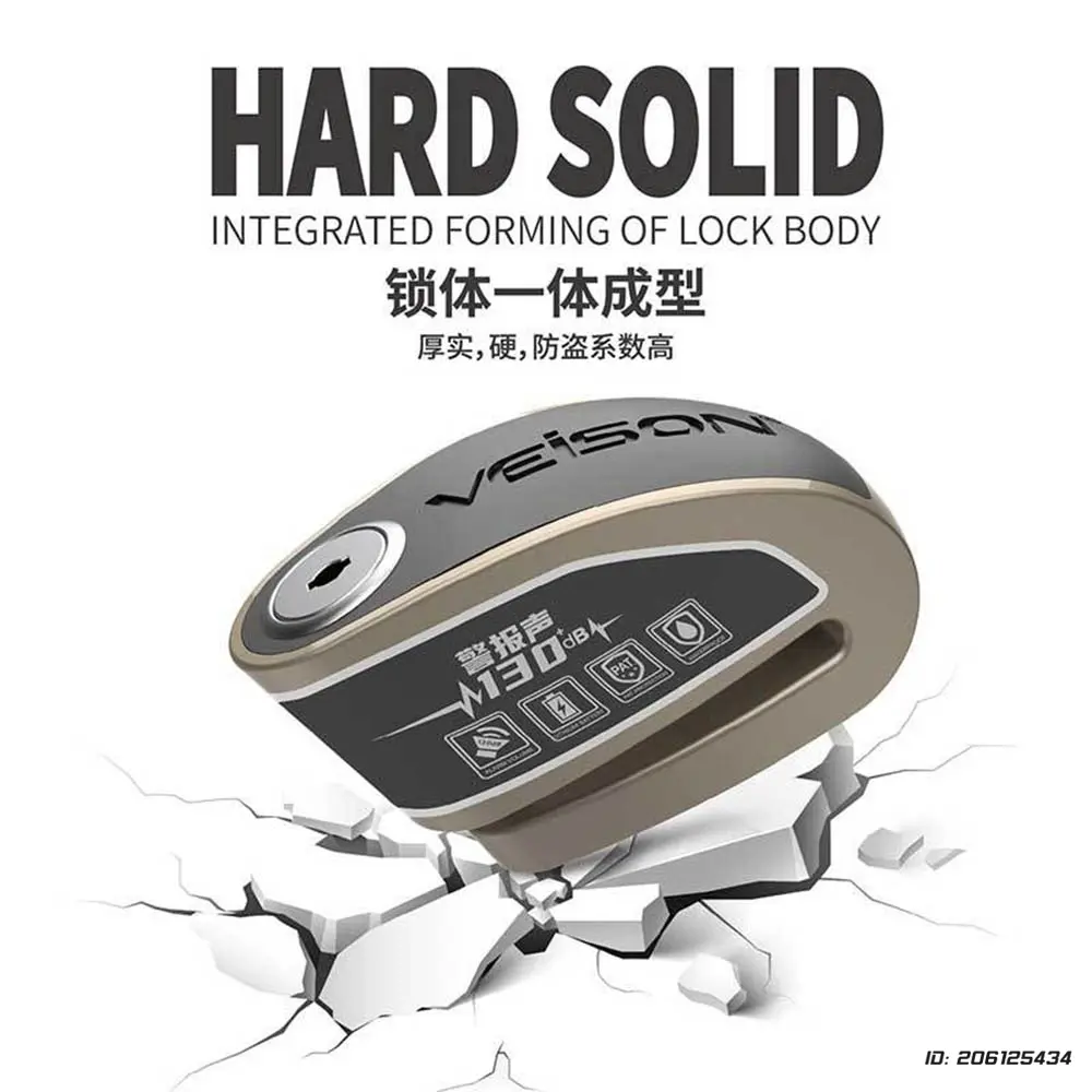 Bicycle Alarm Lock 130dB Waterproof Disc Brake Lock Intelligent Controllable Motorcycle Alarm Locks Riding Scooter Anti Theft