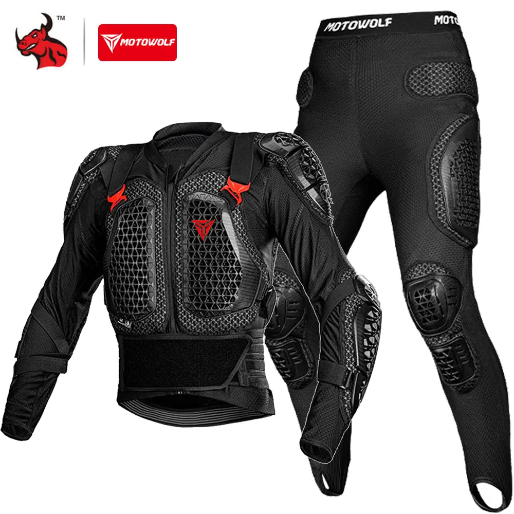 Motocross Armor Jacket Off-Road Motorcycle Protection Gear Anti Crash Chest Back Padding Motorbike Jacket Pants CE Certified