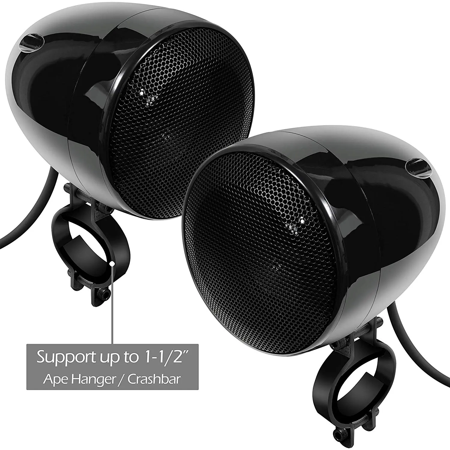 4pcs Motorcycle Audio Bluetooth Motorcycle Speakers Amplifier Boat Waterproof Motocross Stereo Player USB, AUX Wired Control