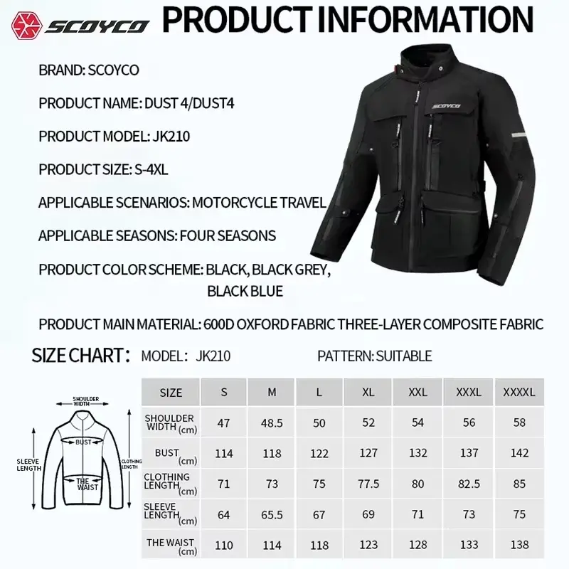 Motorcycle Jacket Rally Suit Winter Windproof Warm Wear-Resistant Moto Jacket With Removable Liner Bike Cycling Fall Protection