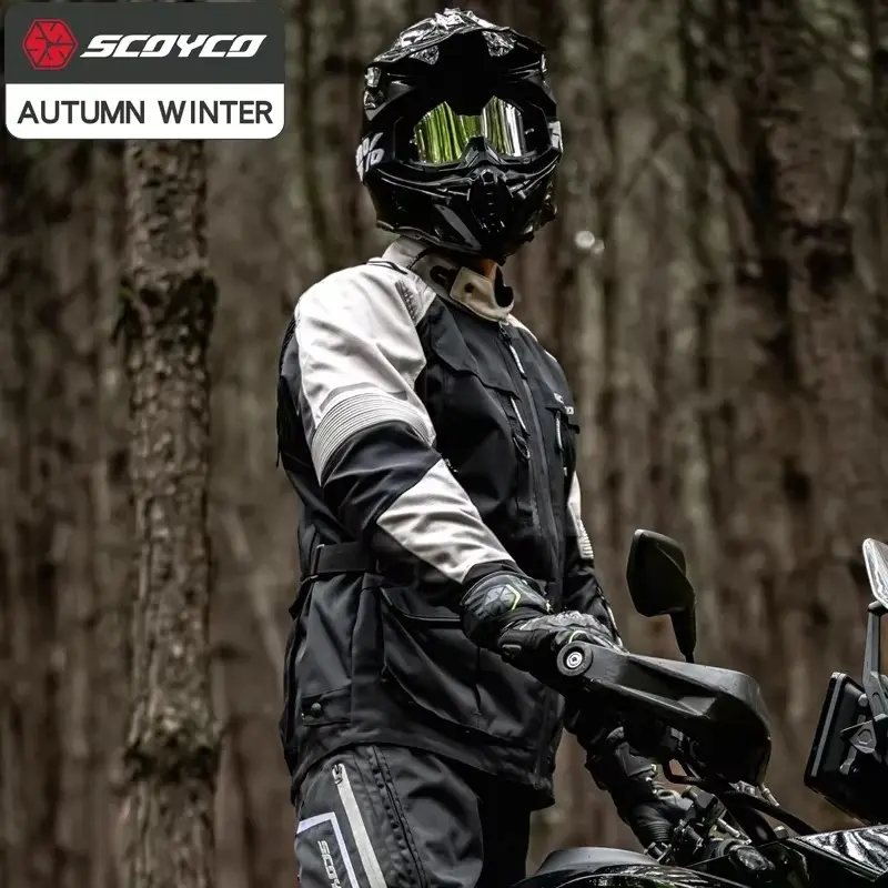 Motorcycle Jacket Rally Suit Winter Windproof Warm Wear-Resistant Moto Jacket With Removable Liner Bike Cycling Fall Protection