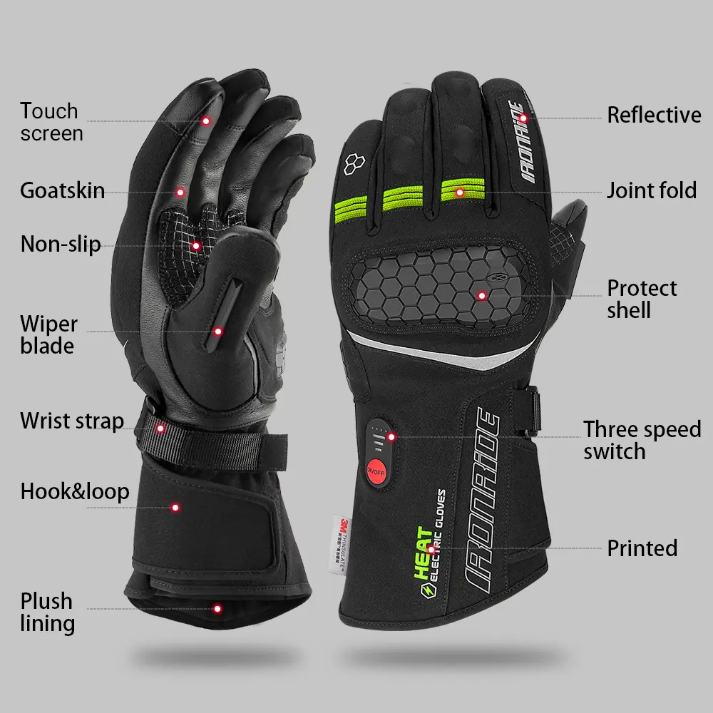 Winter Motorcycle Skiing Gloves, Warm And Waterproof Riding Gloves, Can Be Heated And Charged