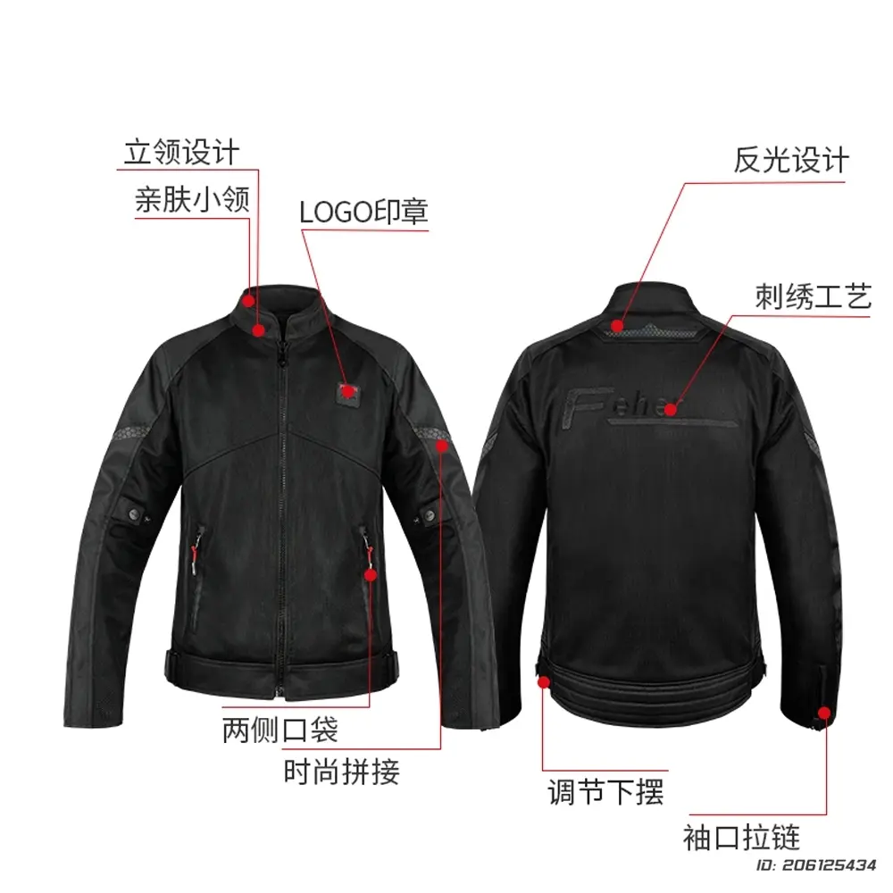 Men's Motorcycle Jacket Summer Clothing Anti-Collision Motorcycles Pant Motocross Off-road CE Protective Gear Motorcyclist Rider