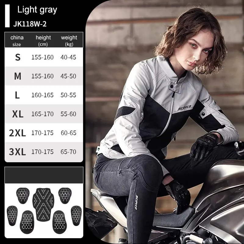 SCOYCO Summer Men Motorcycle Jacket Motocross Off-Road Jacket Motor Racing Jacket Breathable Mesh Moto Jacket Protective Gear