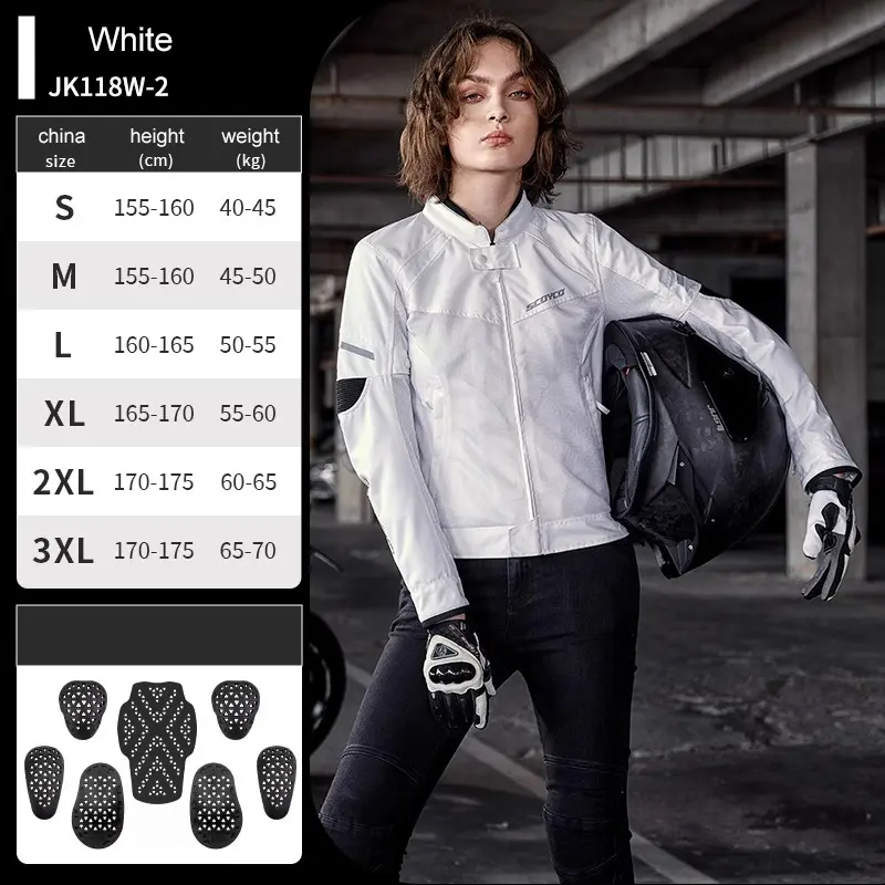 SCOYCO Summer Men Motorcycle Jacket Motocross Off-Road Jacket Motor Racing Jacket Breathable Mesh Moto Jacket Protective Gear