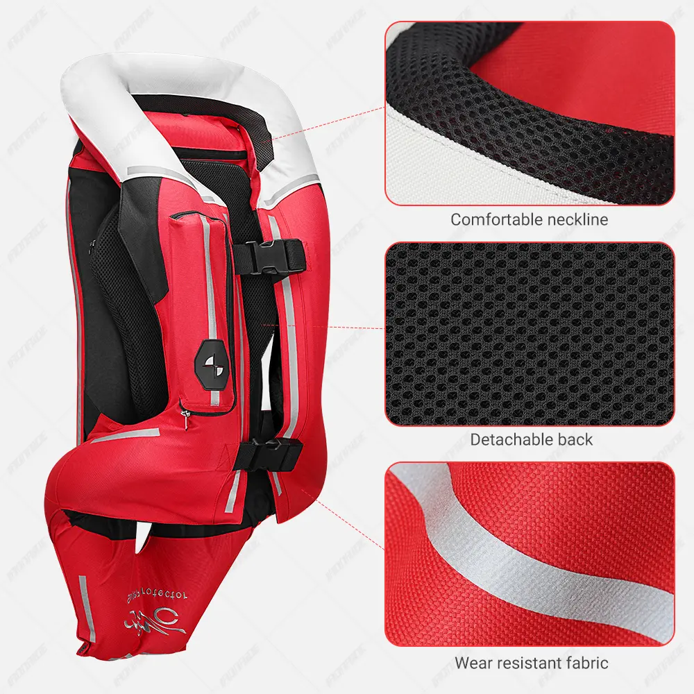 Motorcycle Jacket Anti-Fall Safety Motocross Airbag Vest With Chest Back Protection Breathable For Off-Road Street Riding