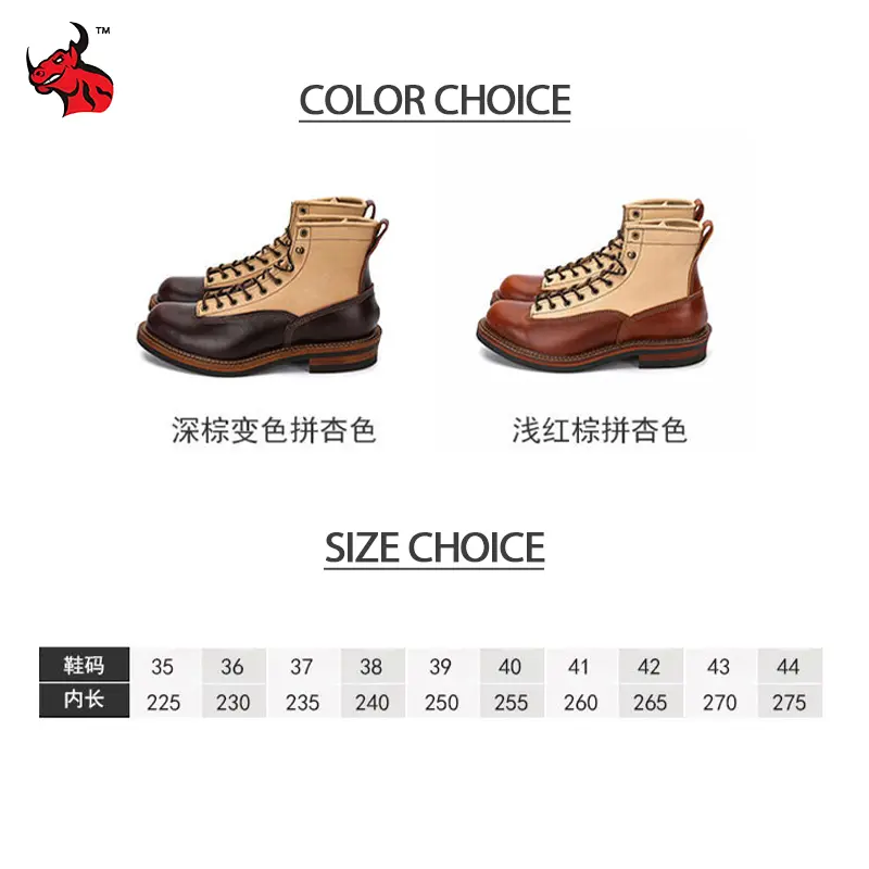 Mens Color Block Motorcycle Boots Genuine Leather Motorbike Riding Boots Waterproof Hight-Top Moto Boots Rider Workwear Shoes