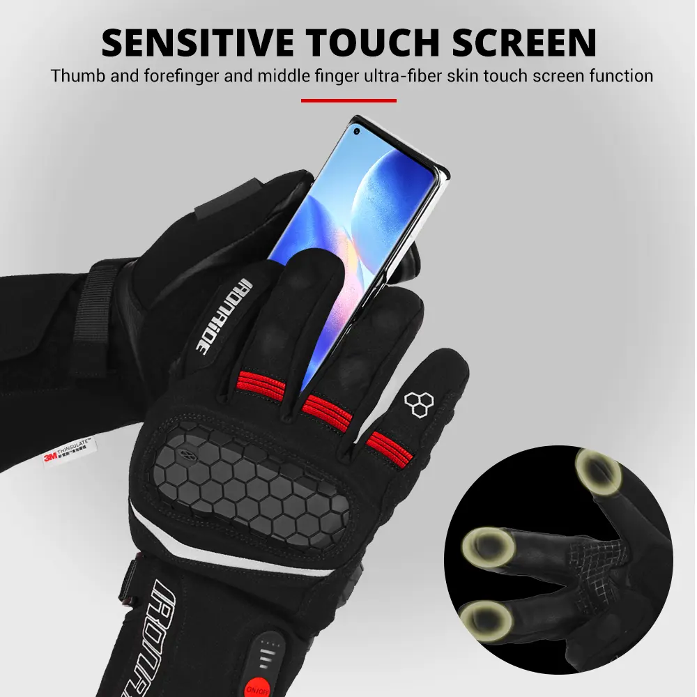 Men's And Women's Motorcycle Heating Gloves For Skiing, Cycling, Keeping Warm, Rechargeable, And Electric Heating Gloves For