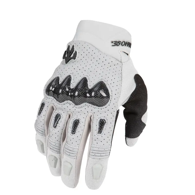 Men's Genuine Sheepskin Leather Motorcycle Gloves Racing Motocross Anti-Slip Protective Biker Riding Gloves Moto Accessories