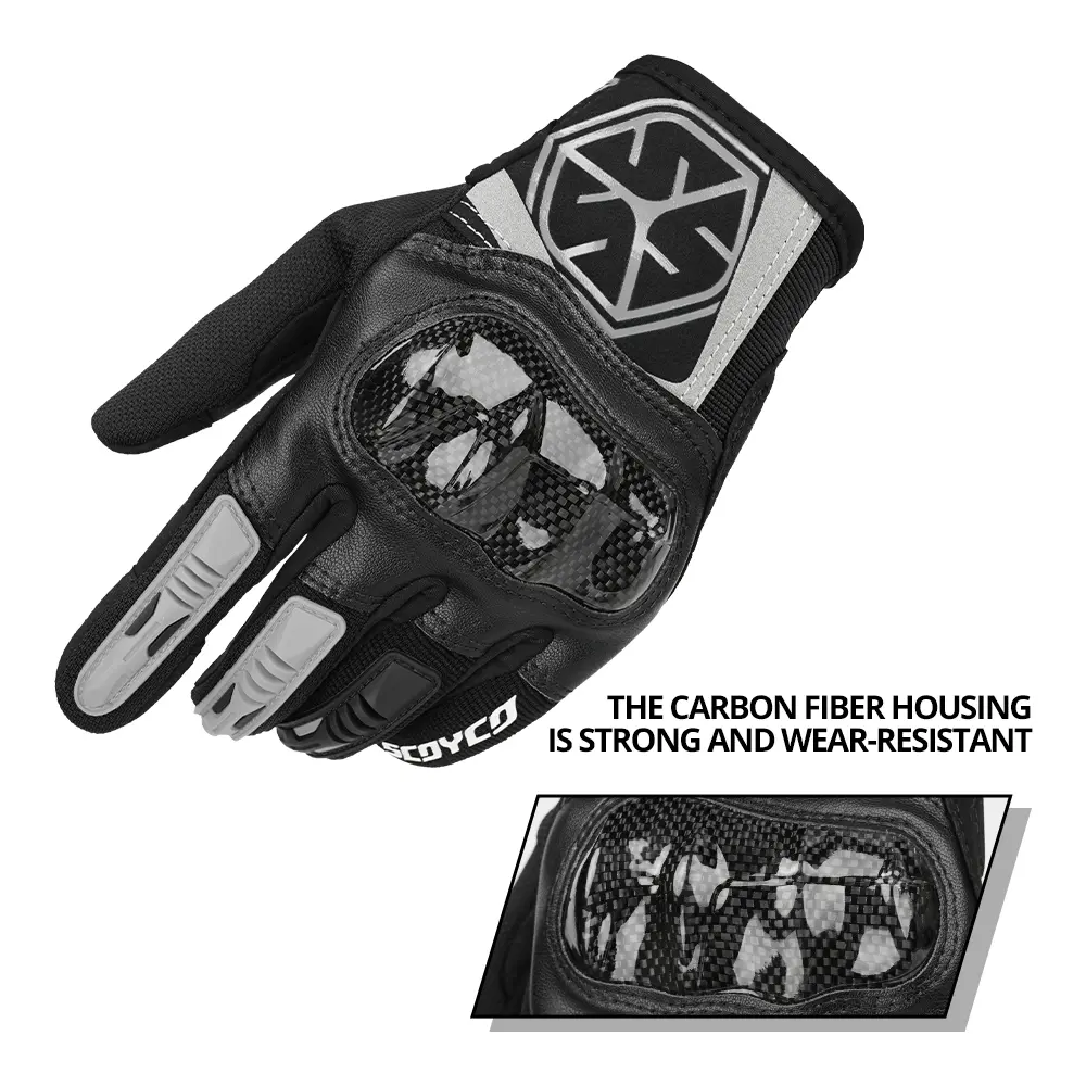 SCOYCO Motocross Gloves Wear-resistant Biker Breathable Gloves Anti-slip Motorcycle Gloves Anti-fall Motorcycle Accessories