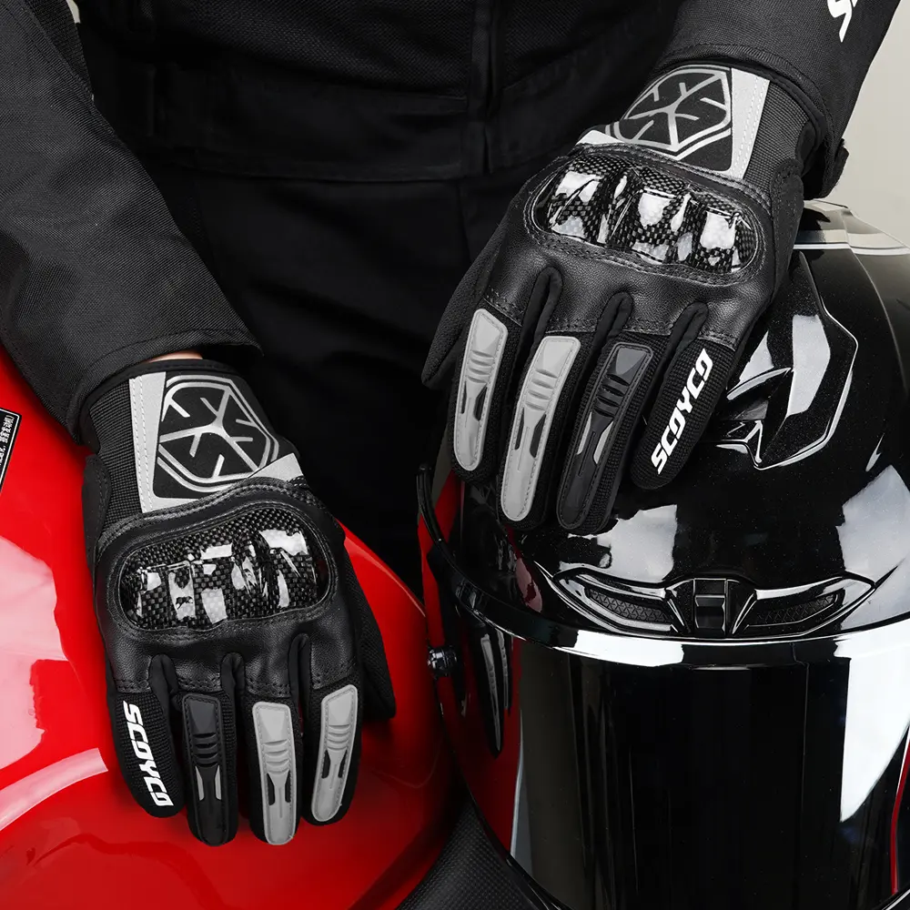 SCOYCO Motocross Gloves Wear-resistant Biker Breathable Gloves Anti-slip Motorcycle Gloves Anti-fall Motorcycle Accessories