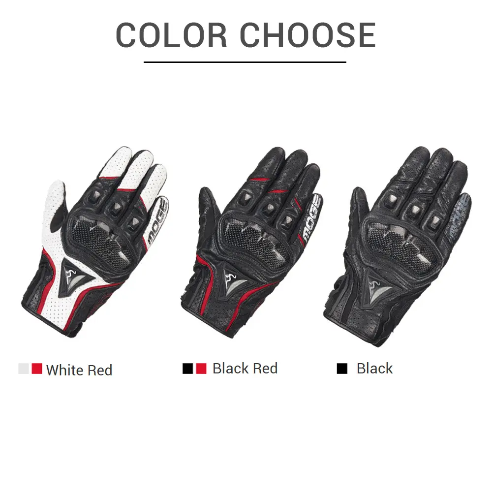 MOGE Motorcycle Gloves Breathable Leather Moto Gloves Carbon Fibre Motocross Gloves Touch Function Guantes Moto Riding Gloves