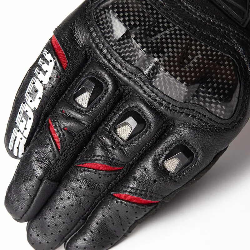 MOGE Motorcycle Gloves Breathable Leather Moto Gloves Carbon Fibre Motocross Gloves Touch Function Guantes Moto Riding Gloves