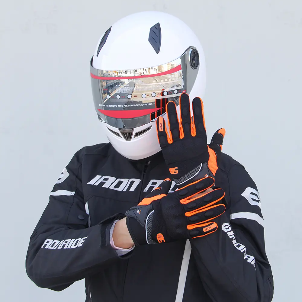 IRONRIDE Summer Motorcycle Gloves Breathable Guantes Moto Protective Men's Touch Screen Off-Road Gloves Motorbike Riding Gloves
