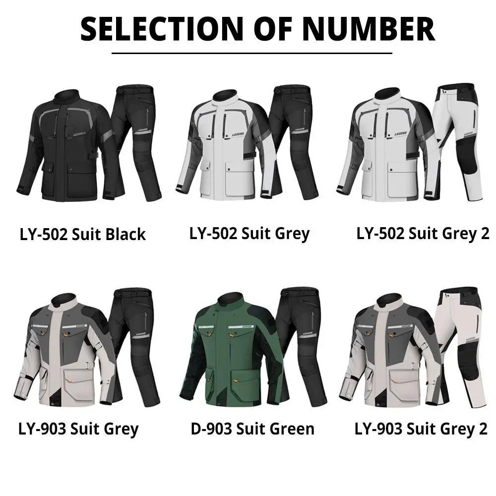 LYSCHY Motorcycle Jacket Suit Detachable Insulation Waterproof Jacket Pants Ready Armor For Men Women Protective Gear