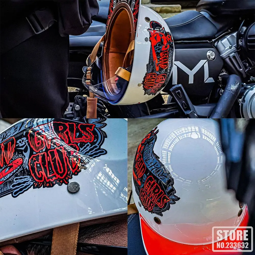 Summer Breathable Open Face Motorcycle Helmet Vintage Retro Helmets Baseball Cap Men Women Scooter Half Face Helmet With Lense