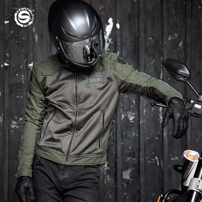 Motorcycle Jacket Man Summer Breathable Mesh Wear Resistant Motor Bike Jacket Chaqueta Moto Hombre CE Certified Protective Gear