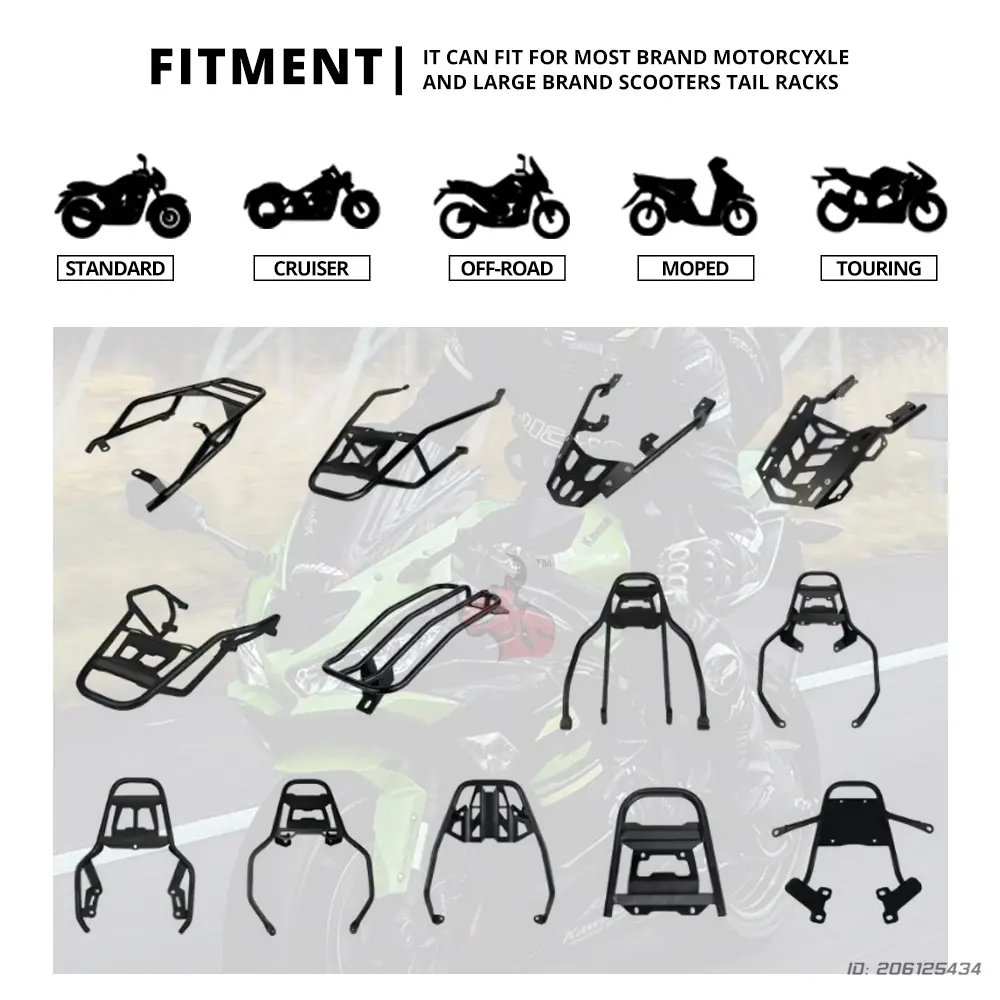 Motorcycle Aluminum Top Box Universal 65L Tail Storage Box Anti-theft Waterproof Moto Luggage Box With Mounting Rack Accessories