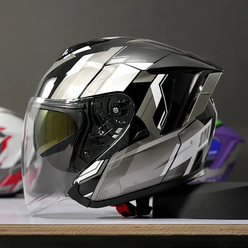 Summer Motorcycle Helmet Breathable Design Ventilated DOT Certified 3/4 Open Face Electric Scooter Helmet For Street Riding Gear