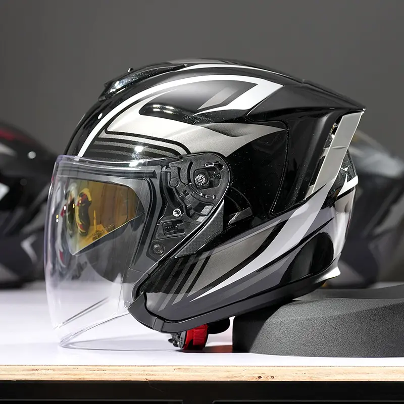 Summer Motorcycle Helmet Breathable Design Ventilated DOT Certified 3/4 Open Face Electric Scooter Helmet For Street Riding Gear